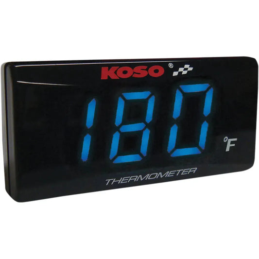 Super Slim Temperature Gauge - Blue Digits - 2.22" W x 1.06" H x 0.43" D
