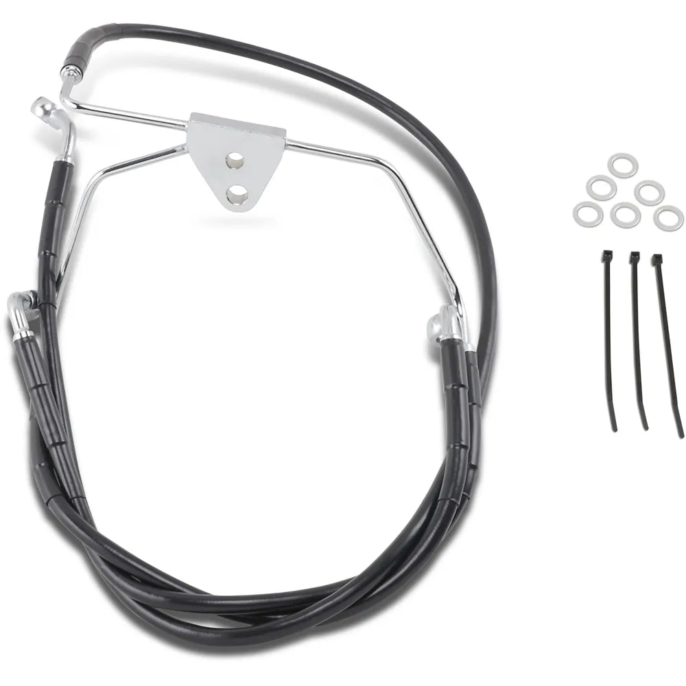Brake Line - Front - Black - +10" - FLH '96-'07