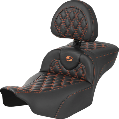Asiento de alcance extendido Roadsofa™ - Asiento de alcance extendido Roadsofa™ - con respaldo - Costura de celosía - Costura naranja - FLTR/FLHX '23-'24