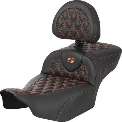 Asiento de alcance extendido Roadsofa™ - Asiento de alcance extendido Roadsofa™ - con respaldo - Costura de celosía - Costura naranja - FLTR/FLHX '23-'24