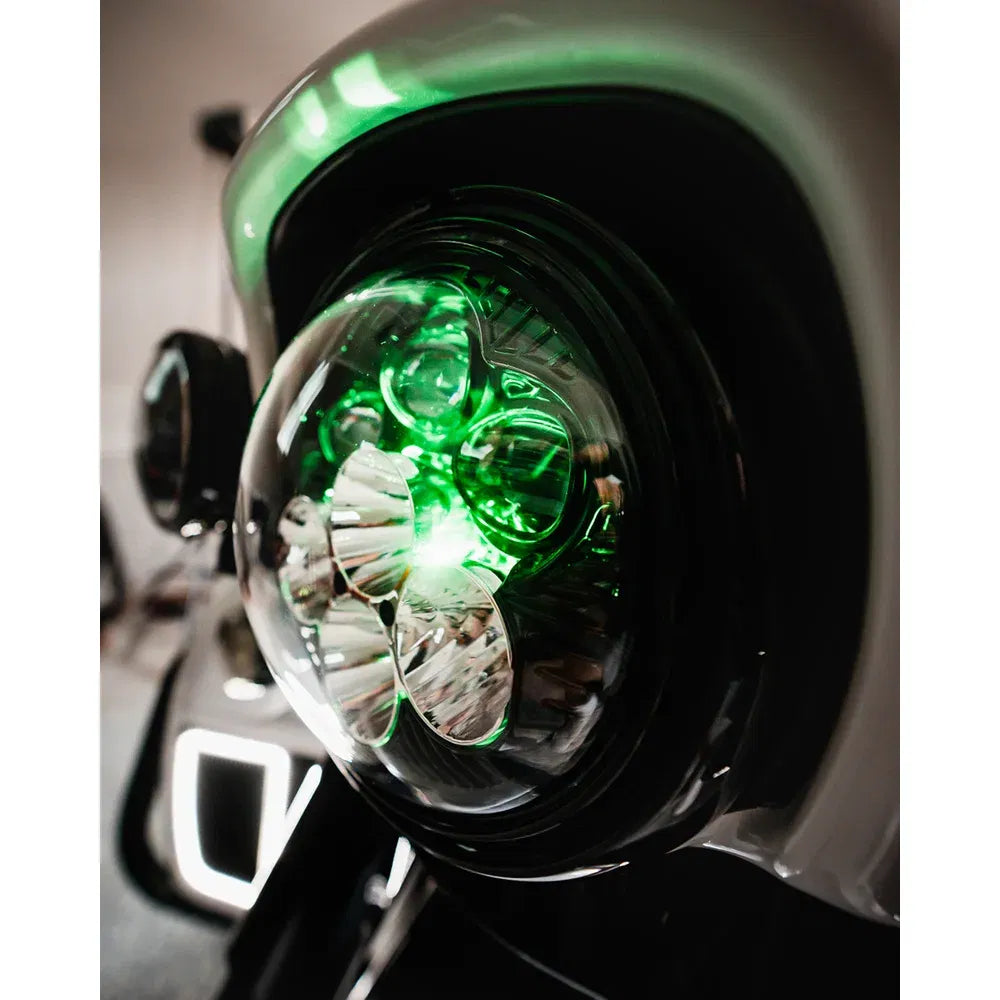 Faro led redondo shark demon® de 7" con retroiluminación que cambia de color
