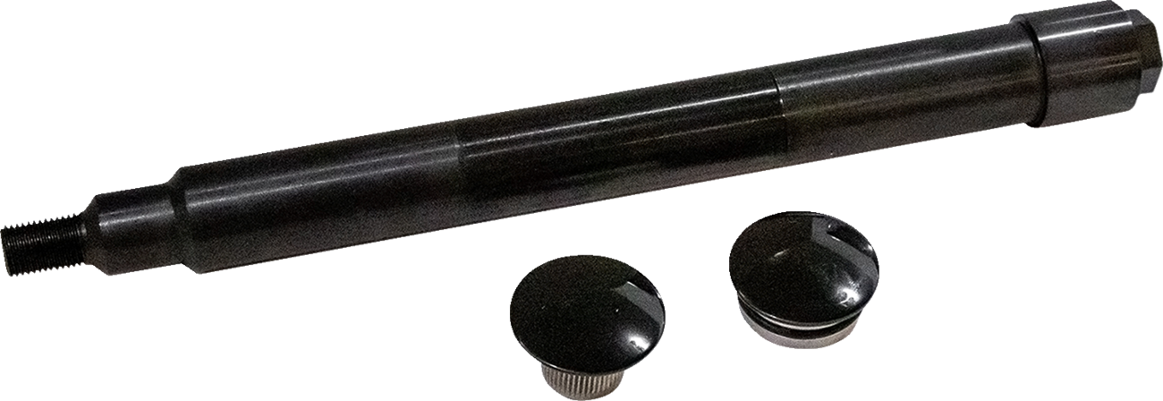 Eje delantero de montaje empotrado - Kit de eje - Montaje empotrado - Delantero - Negro con tapas de extremo negras
