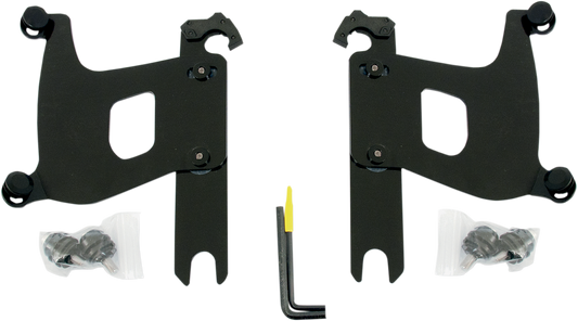 Kit de herrajes Bullet Fairing Trigger-Lock - Kit de montaje Bullet Trigger Lock - Horquillas cubiertas - Sin barra de luces - Negro