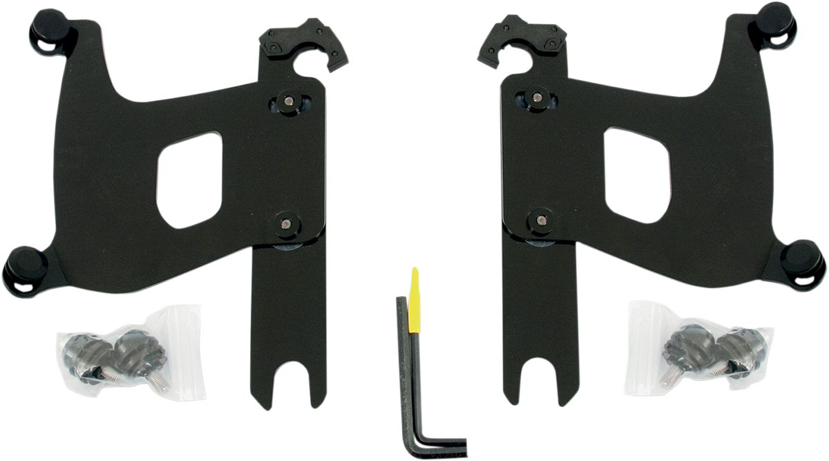 Kit de herrajes Bullet Fairing Trigger-Lock - Kit de montaje Bullet Trigger Lock - Horquillas cubiertas - Sin barra de luces - Negro