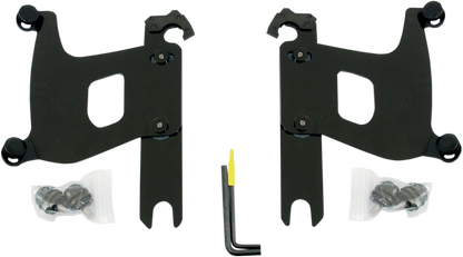 Kit de herrajes Bullet Fairing Trigger-Lock - Kit de montaje Bullet Trigger Lock - Horquillas cubiertas - Sin barra de luces - Negro