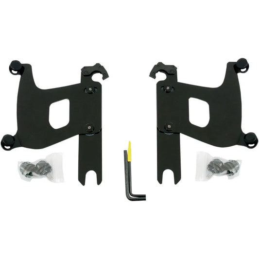 Kit de herrajes Bullet Fairing Trigger-Lock - Kit de montaje Bullet Trigger Lock - Horquillas cubiertas - Sin barra de luces - Negro
