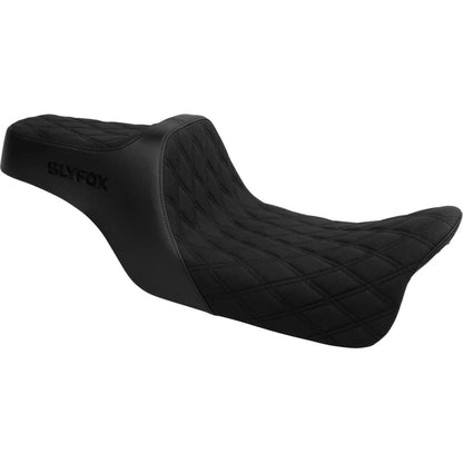 Asiento SLYFOX High Noon Double Diamond Black Logo Black Stitch FLH/FLT '08-'25