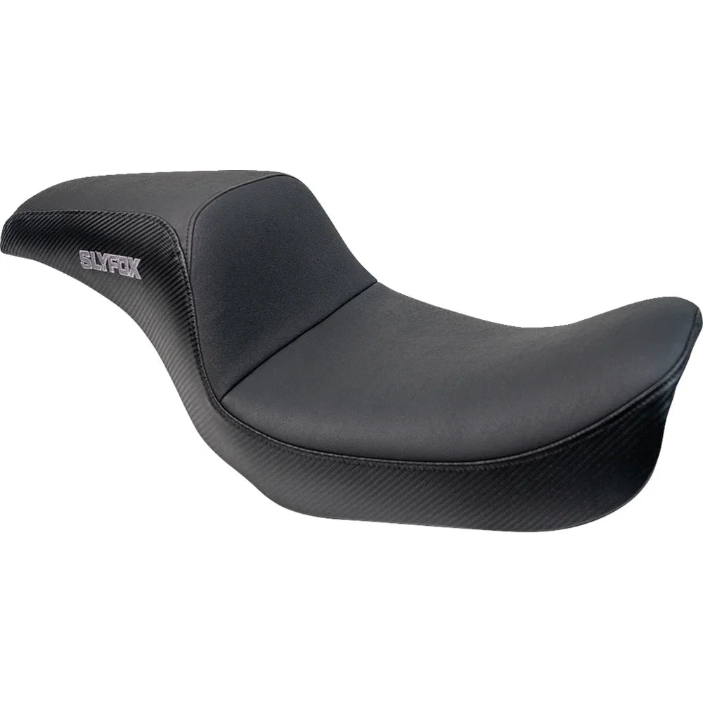Asiento SLYFOX The Drifter Drifter Gray Logo Black Vinyl W/ Slipstop Carbon Fiber Dyna '96-'03