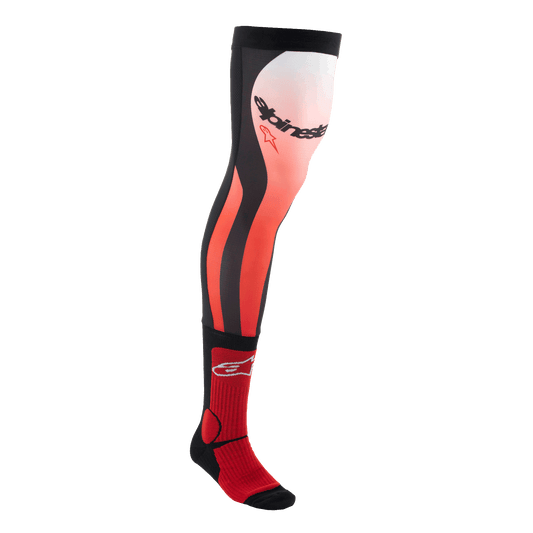 Calcetas Knee Brace Alpinestars - Bright Red/White