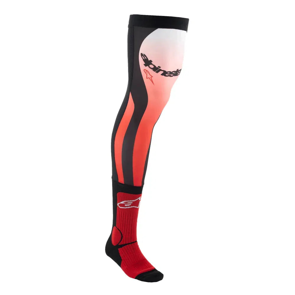 Calcetas Knee Brace Alpinestars - Bright Red/White