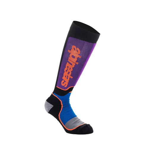 MX Plus Socks - Black/Royal Blue/Purple - Alpinestars