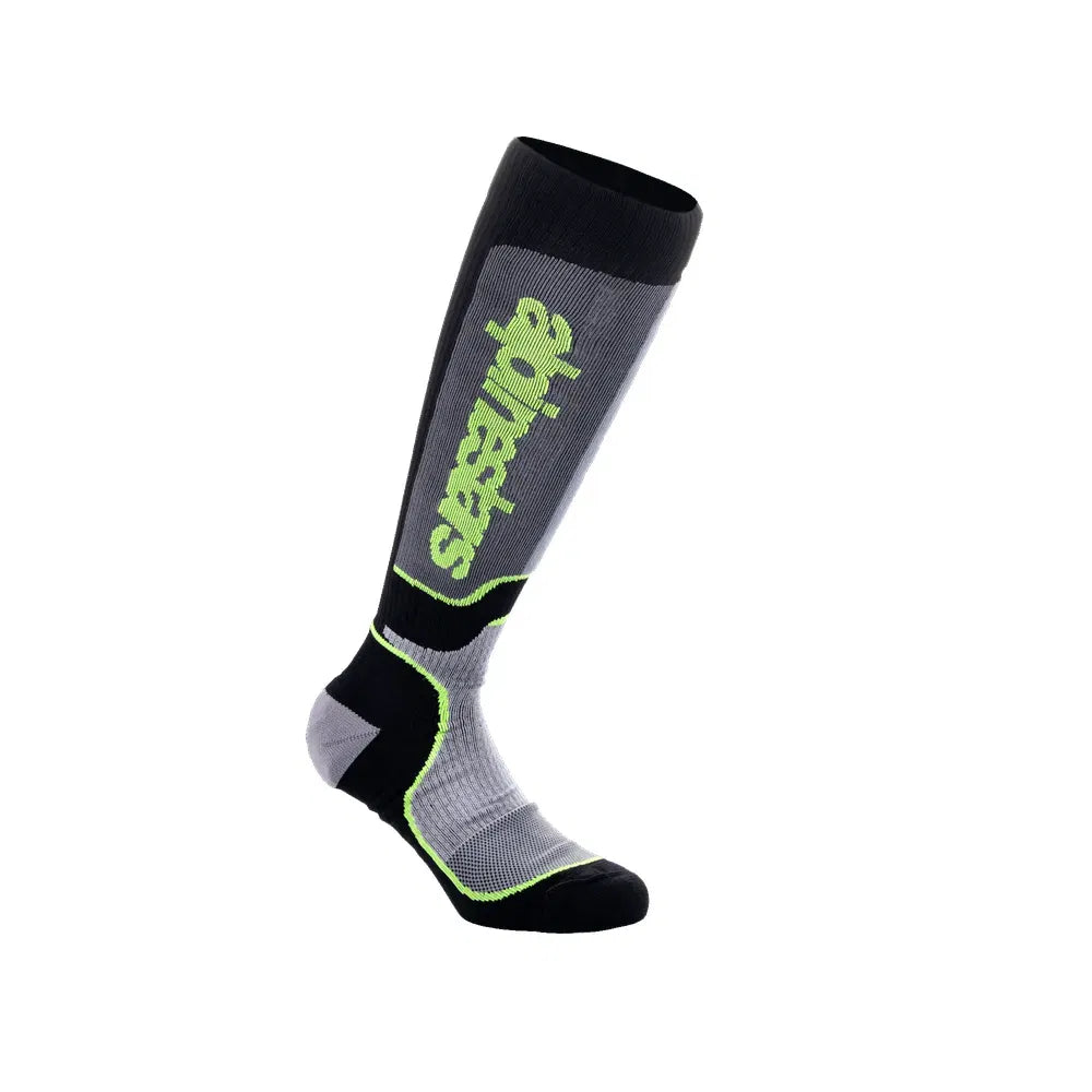 MX Plus Socks - Black/Gray/Yellow Fluo - Alpinestars