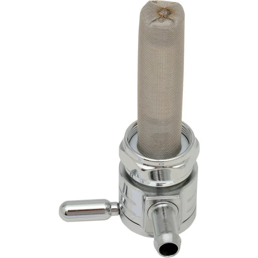 Straight Petcock - Chrome - 22mm