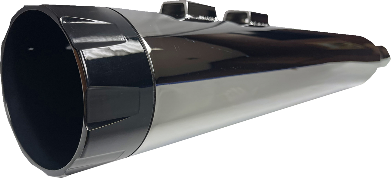 Silenciadores deslizables de lata recta de 4-1/2" - Silenciadores deslizables de lata recta de 4-1/2" - Cromado con tapa negra - Twin Cam Touring