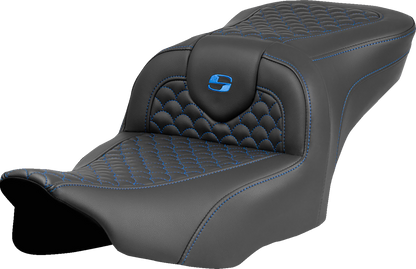 Asiento Dragon Scale Stitch RoadSofa™ - Asiento Roadsofa™ - Dragon Scale Stitch - Punto azul - sin respaldo - FLTR/FLHX '23-'24