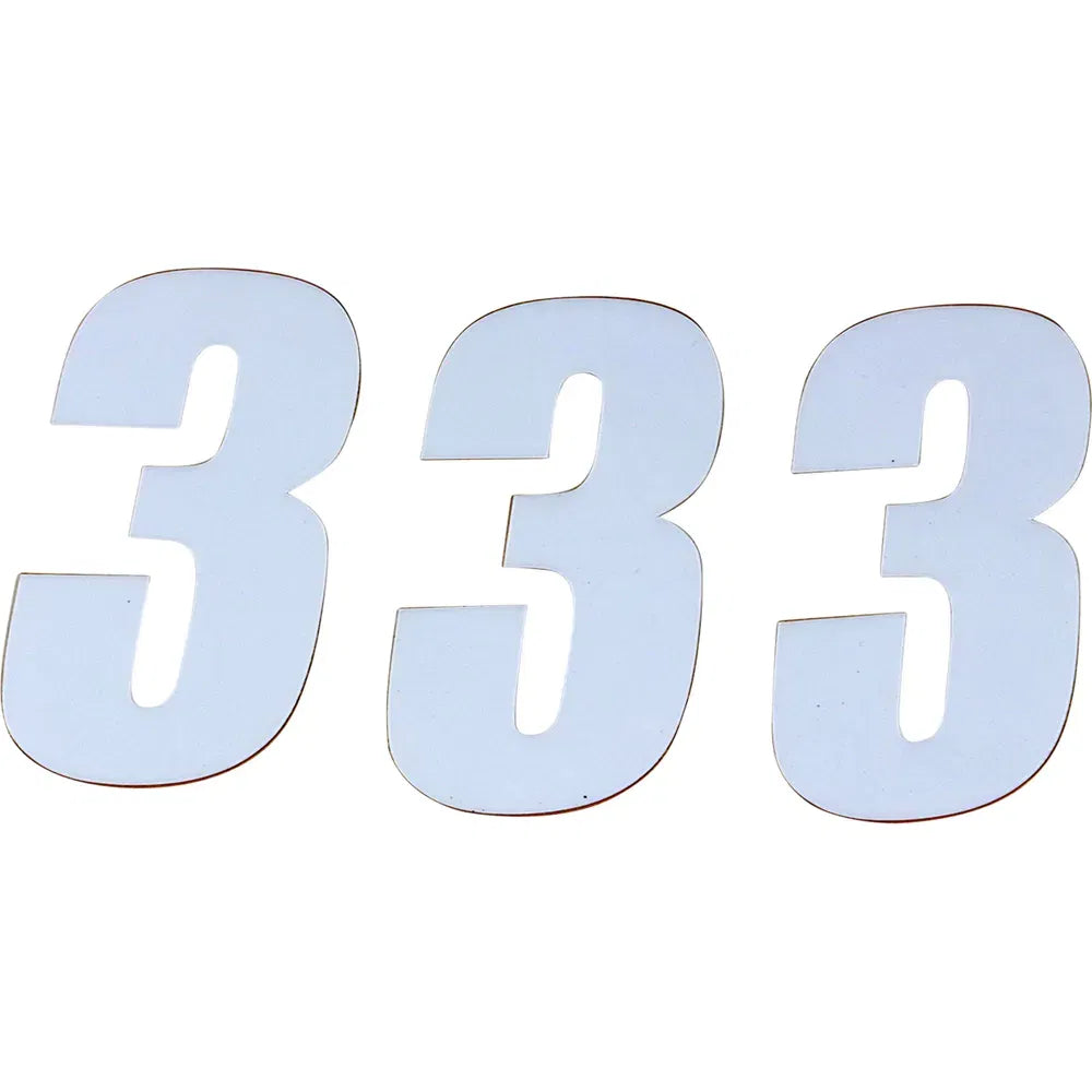 SX Plate Number - #3 - White - 4"