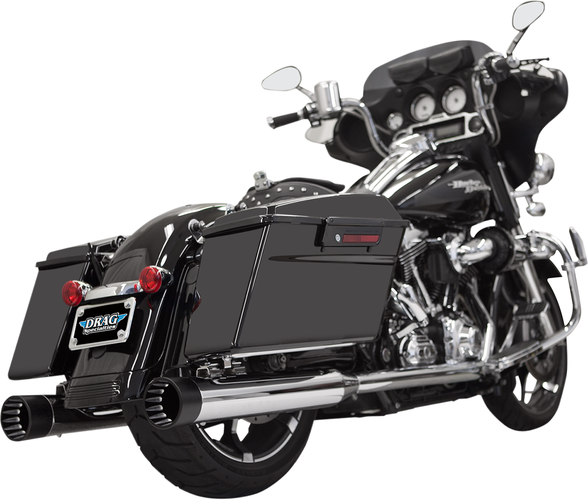 Silenciadores deslizantes DNT Straight Can - Silenciadores DNT Straight Can para FL '95-'16 - Cromo/Negro