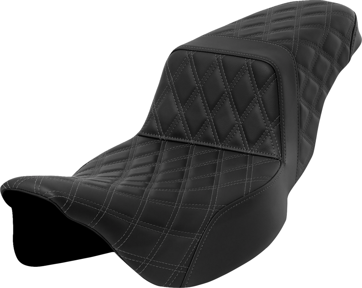 Asiento Saddlemen Lattice Stitch Step-Up Dark Gray Stitch Extended Reach FLH/FLT '08-'23