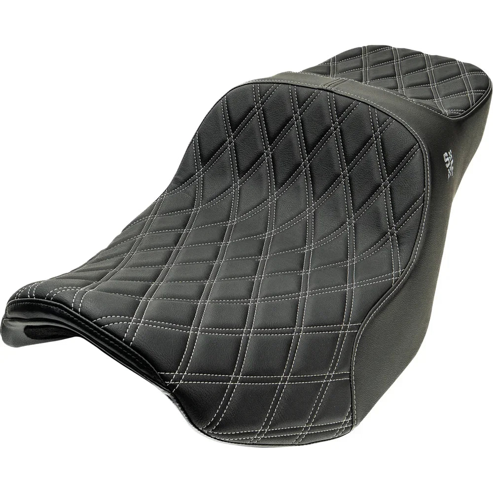 Asiento SLYFOX Chariot Silver Double Diamond Stitch Silver Logo FLH/FLT '09-'23.5