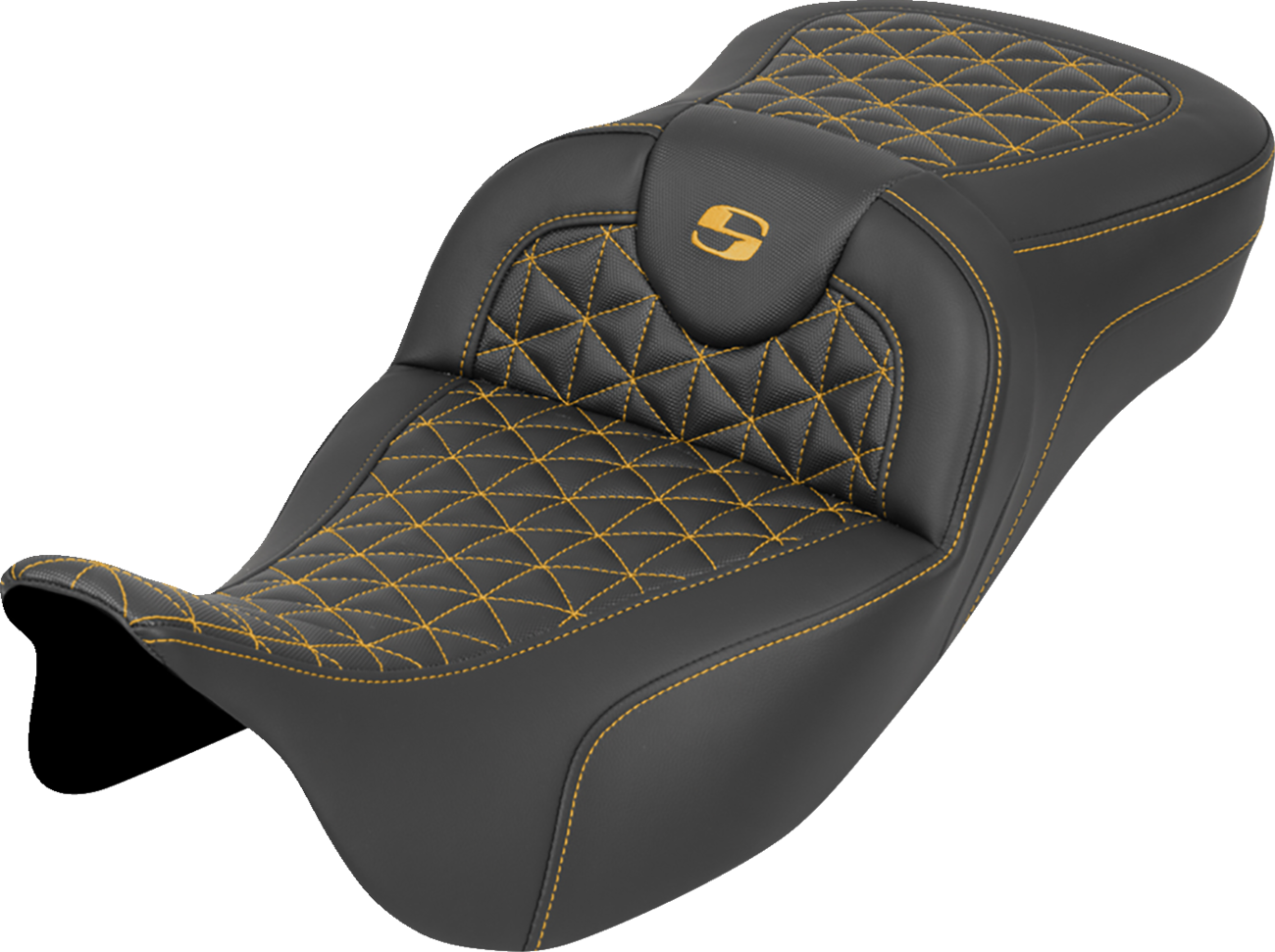 Asiento RoadSofa™ Tri Gripper - Asiento RoadSofa™ Tri Gripper - Alcance extendido - Costura dorada - sin respaldo - FLH/FLT '08-'25