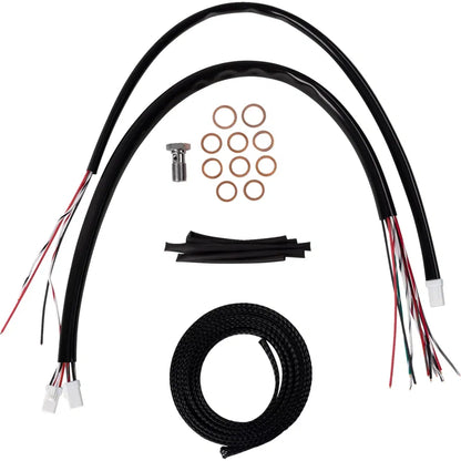 Kit completo de cable de manillar/línea de freno trenzado de vinilo negro