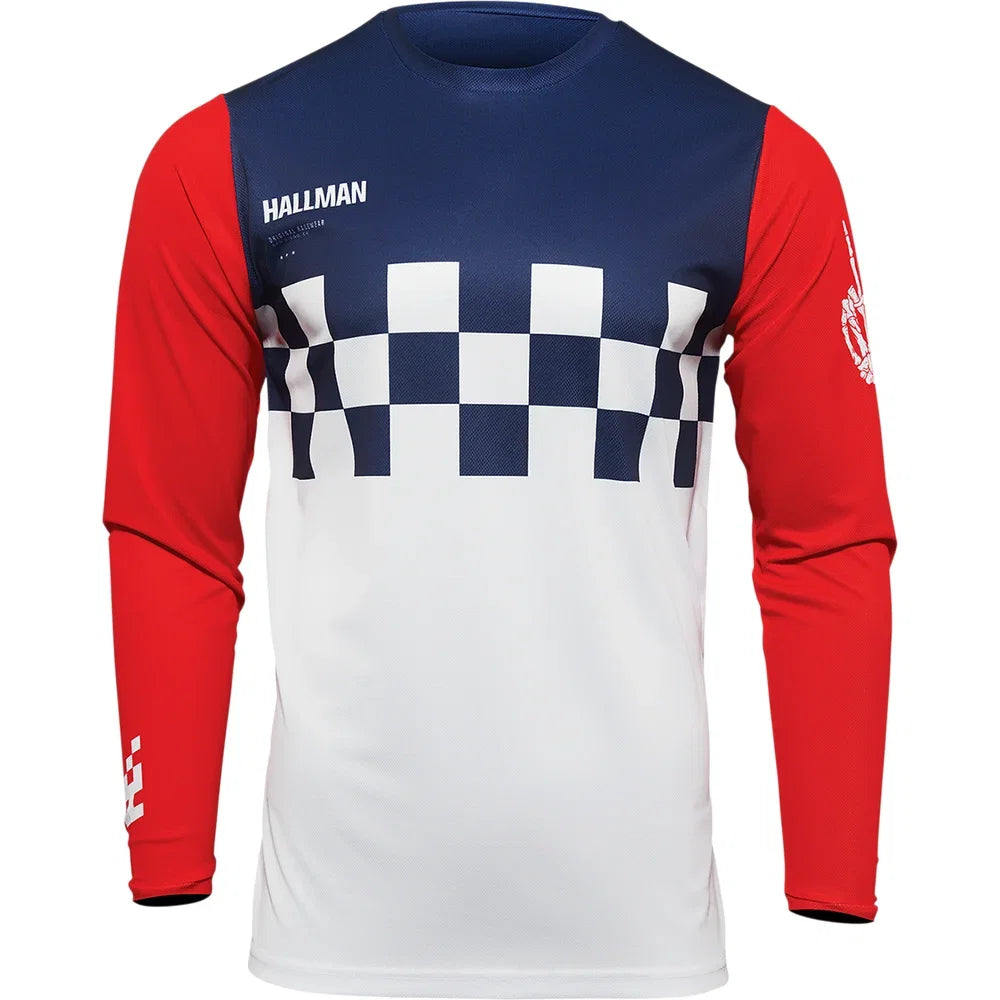 Maillot hallman differ cheq blanco/rojo/azul