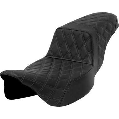 Asiento Saddlemen Lattice Stitch Step-Up Dark Gray Stitch Extended Reach FLH/FLT '08-'23