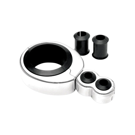 Cable Clamp - Dual - 1-1/4" - 1-1/2" Mounting Diameter - Chrome