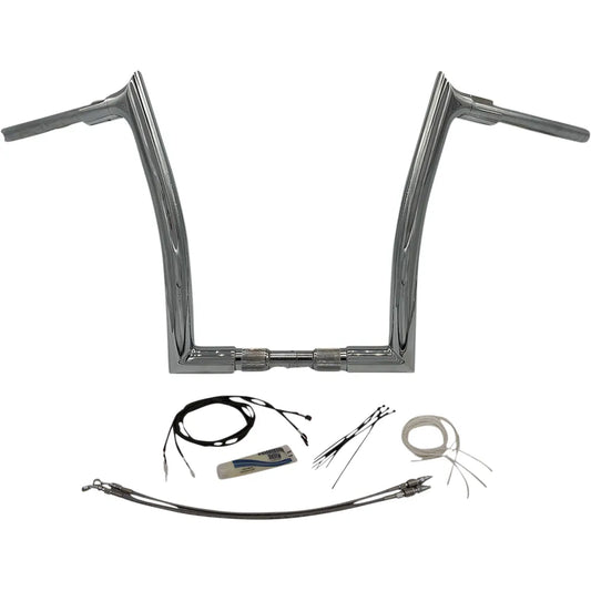 14" Chrome 1-1/2" Pointed Top Handlebar Kit