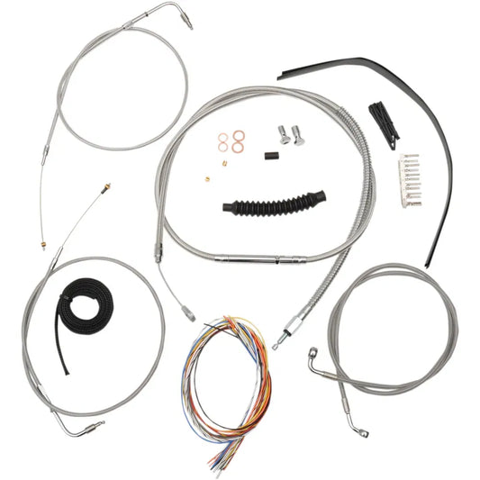 Handlebar Cable/Brake Line Kit - Complete - 15" - 17" Ape Hanger Handlebars - Stainless