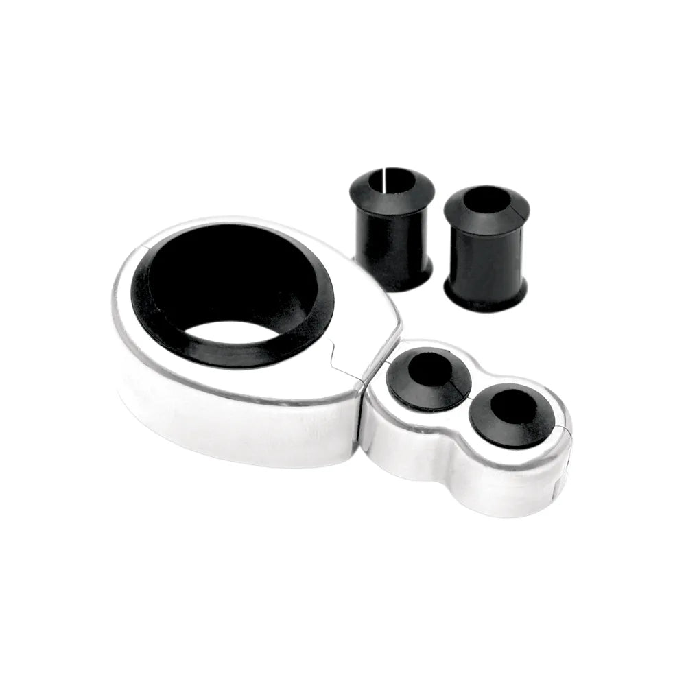 Cable Clamp - Dual - 1-1/8" Mounting Diameter - Chrome