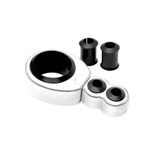 Cable Clamp - Dual - 1-1/8" Mounting Diameter - Chrome