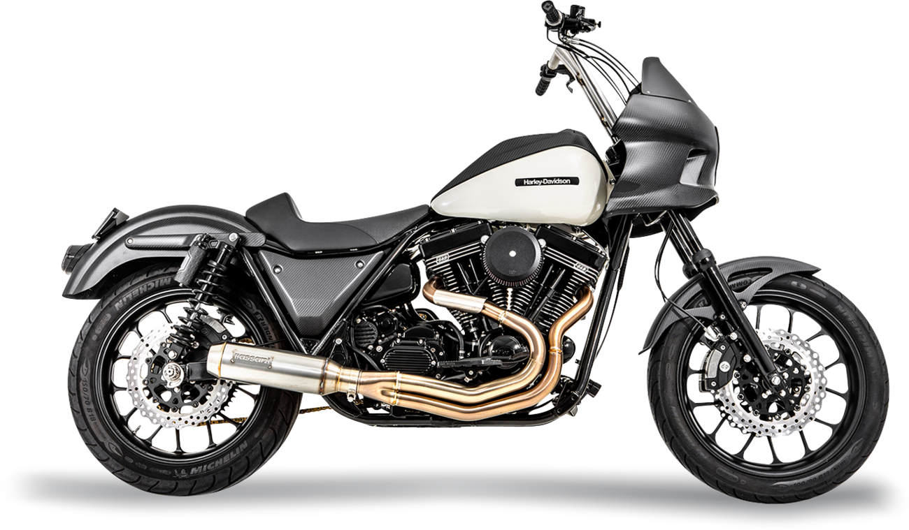 Sistema de escape 2 en 1 con silenciador Super Bike - Sistema de escape 2 en 1 con silenciador Super Bike de 4" - Acero inoxidable