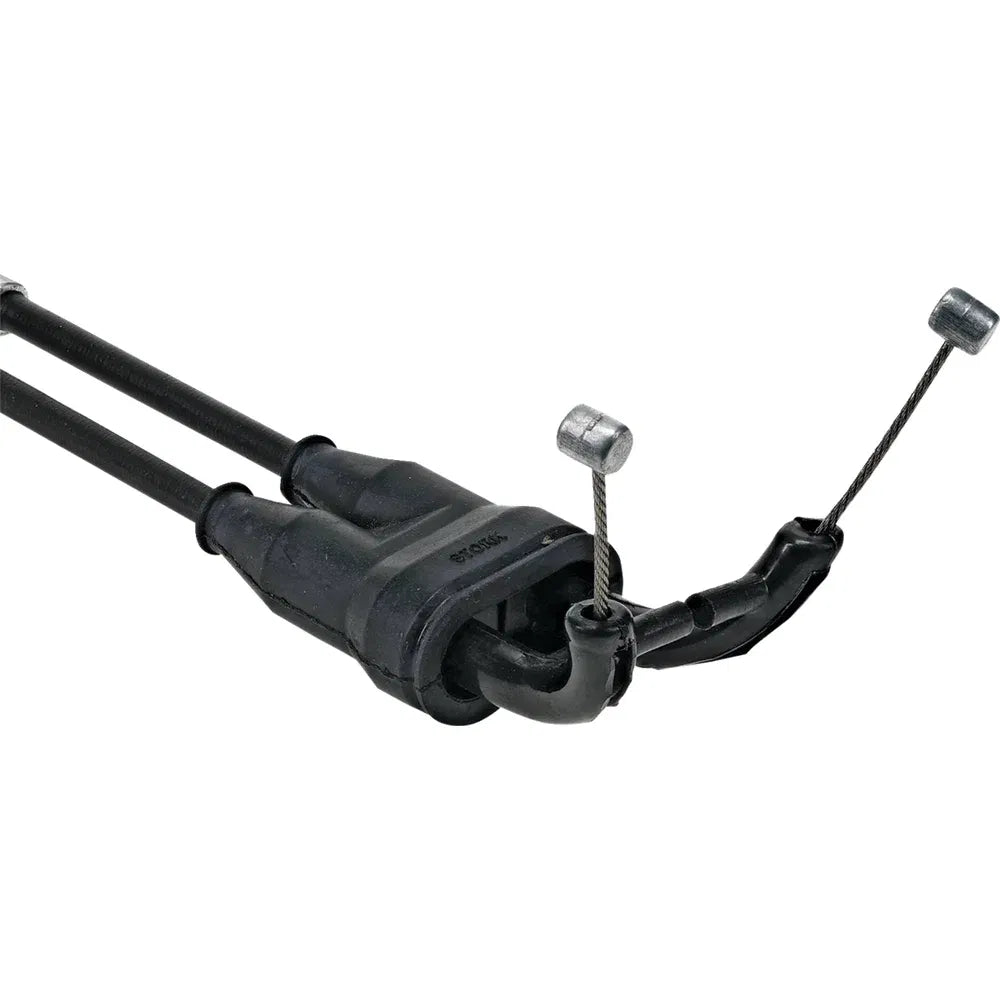 Cable del acelerador de vinilo negro.