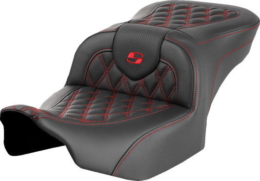 Asiento Roadsofa™ con costura de celosía - Asiento Roadsofa™ - sin respaldo - Costura de celosía roja - FLTR/FLHX '23-'24