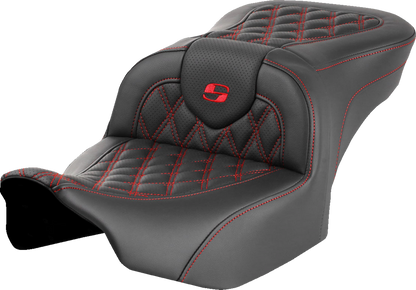 Asiento Roadsofa™ con costura de celosía - Asiento Roadsofa™ - sin respaldo - Costura de celosía roja - FLTR/FLHX '23-'24