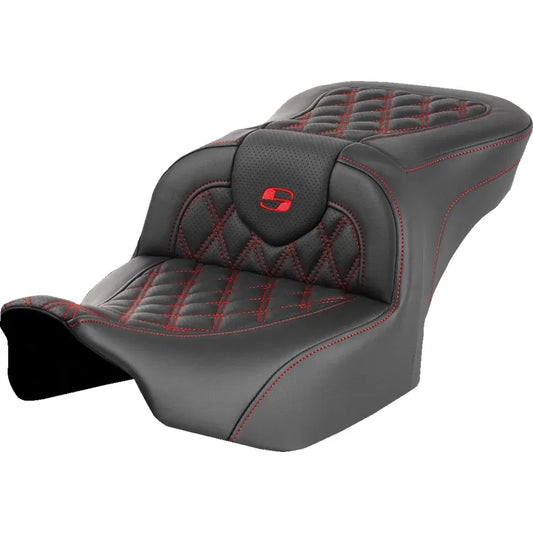 Asiento Roadsofa™ con costura de celosía - Asiento Roadsofa™ - sin respaldo - Costura de celosía roja - FLTR/FLHX '23-'24