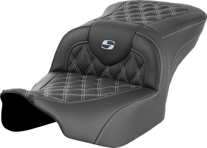 Asiento Roadsofa™ con costura de celosía - Asiento RoadSofa™ - sin respaldo - Costura de celosía - Costura plateada - FLTR/FLHX '23-'24