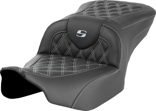 Asiento Roadsofa™ con costura de celosía - Asiento RoadSofa™ - sin respaldo - Costura de celosía - Costura plateada - FLTR/FLHX '23-'24