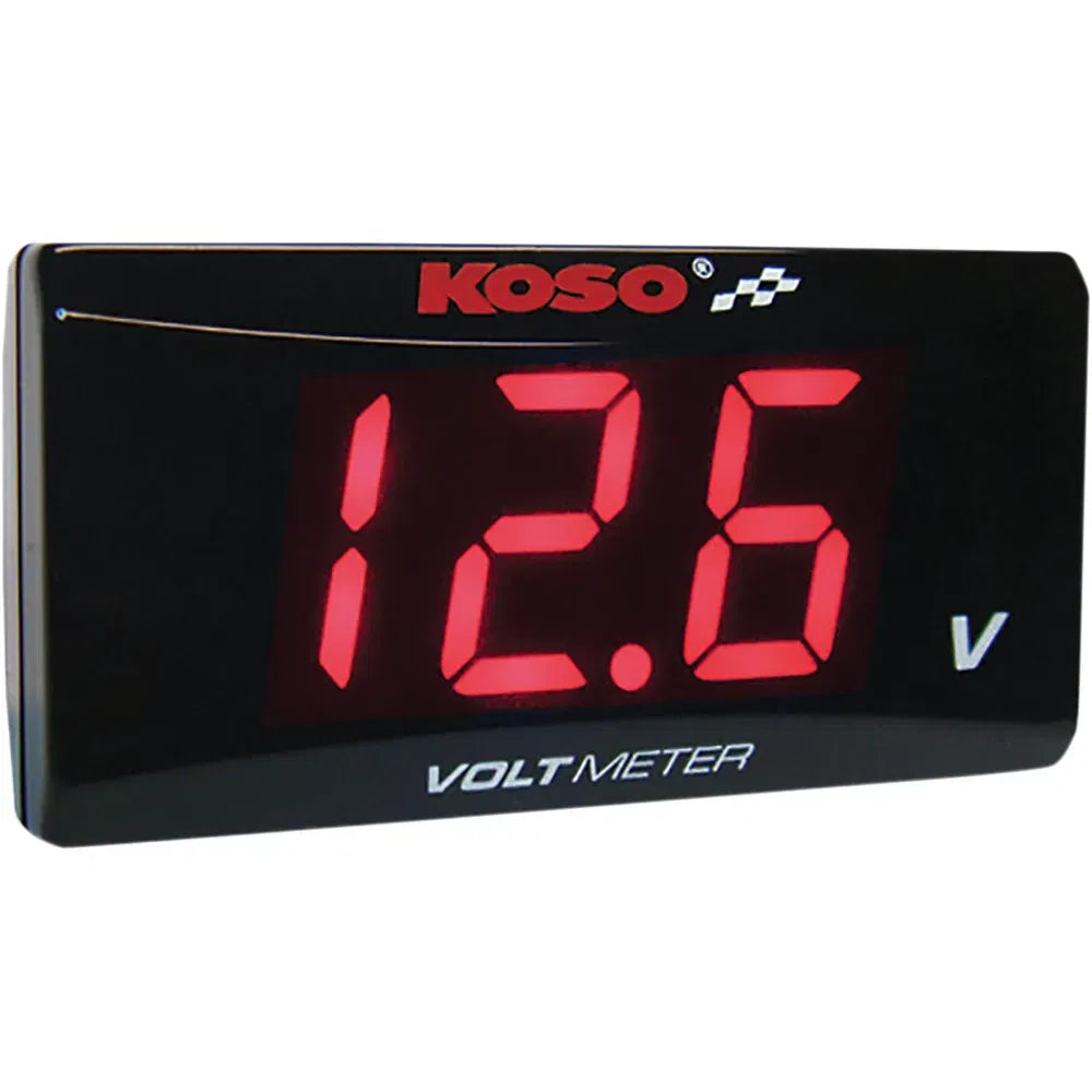 Super Slim Volt Meter - Red Digits - 2.22" W x 1.06" H x 0.43" D