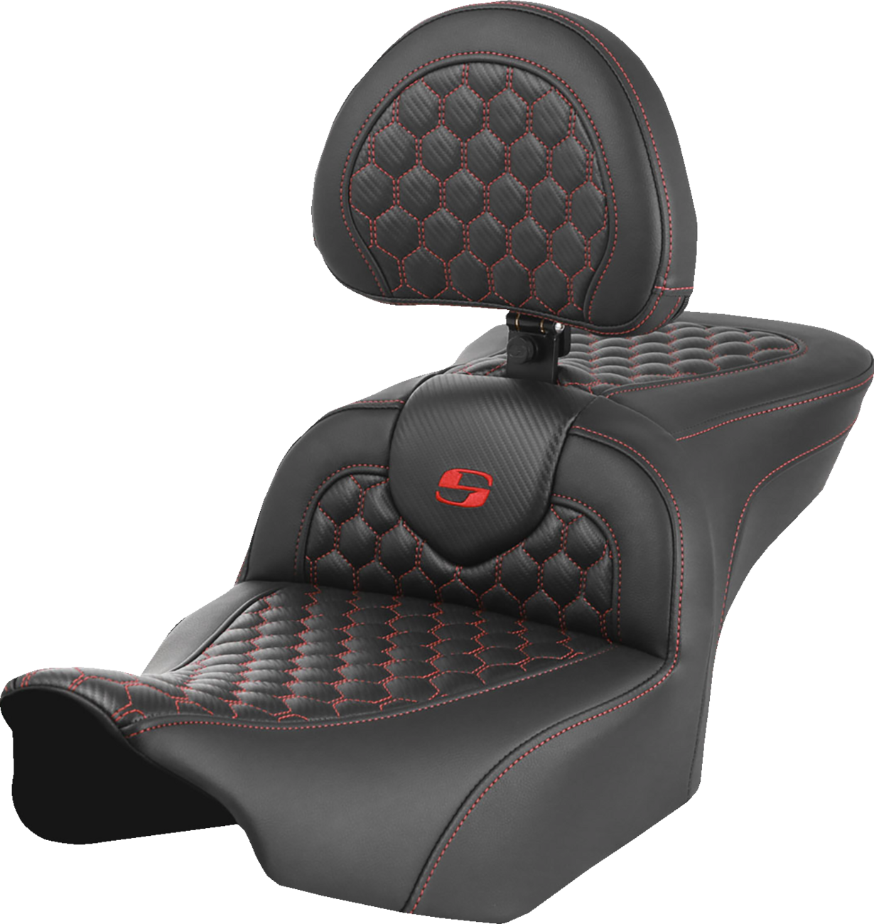 Asiento Honeycomb Roadsofa™ - Asiento Roadsofa™ - con respaldo - Honeycomb - Punto rojo - FLTR/FLHX '23-'24