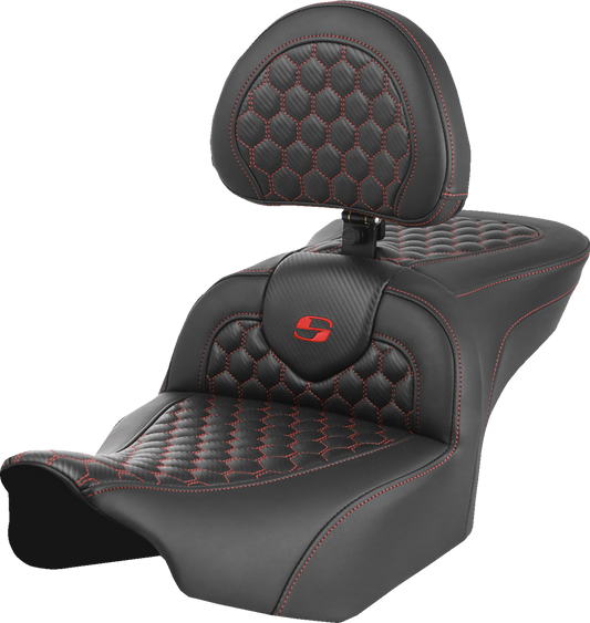 Asiento Honeycomb Roadsofa™ - Asiento Roadsofa™ - con respaldo - Honeycomb - Punto rojo - FLTR/FLHX '23-'24