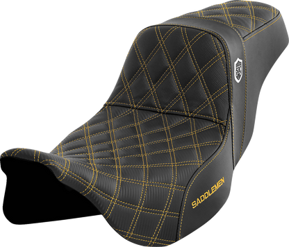 Asiento Pro Series SDC Performance Grip - Asiento Pro Series SDC Performance - sin respaldo - Gold Stitch - FLH/FLT '08-'23