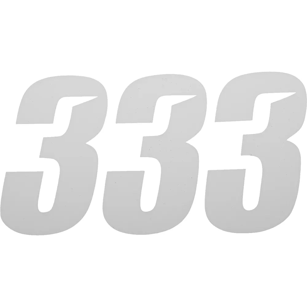 Slash Number Plate - #3 - White - 4"