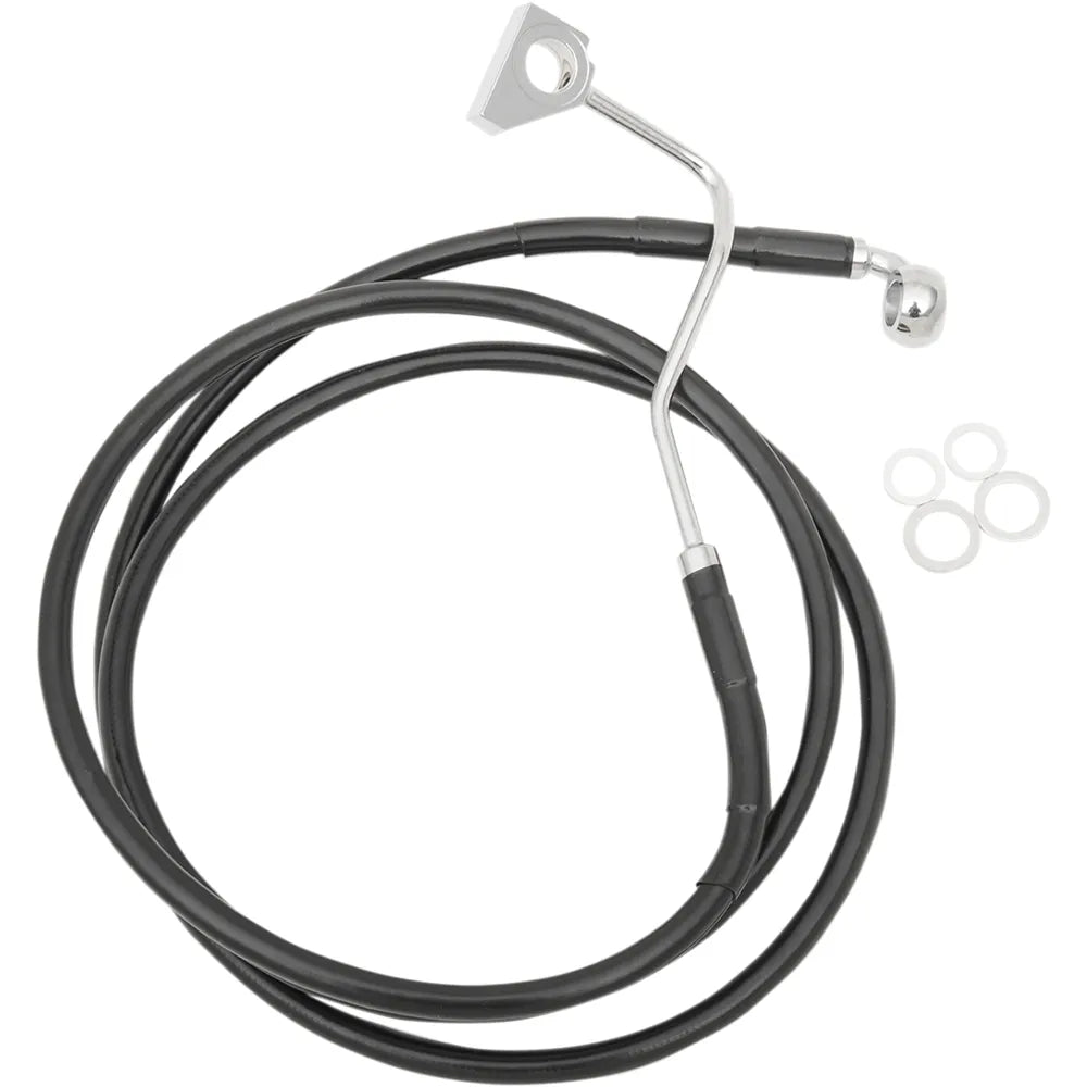 Front Brake Line - 64-1/2" - Black Stainless Steel