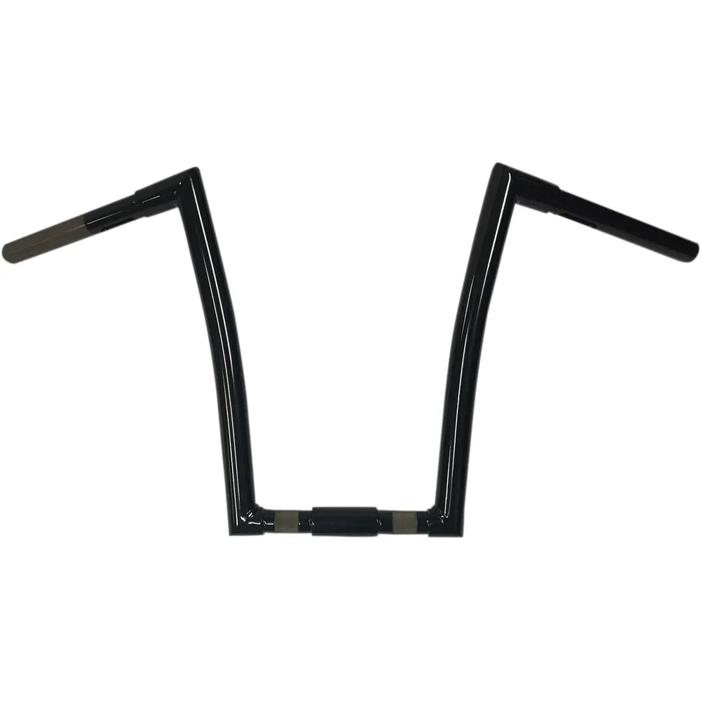 Black 1-1/4" Springer Style Strip Handlebar With 14" Rise