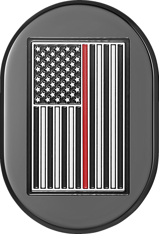 Cubierta de antena - Cubierta de antena - Guardabarros trasero derecho - Bandera americana de línea roja - Negro