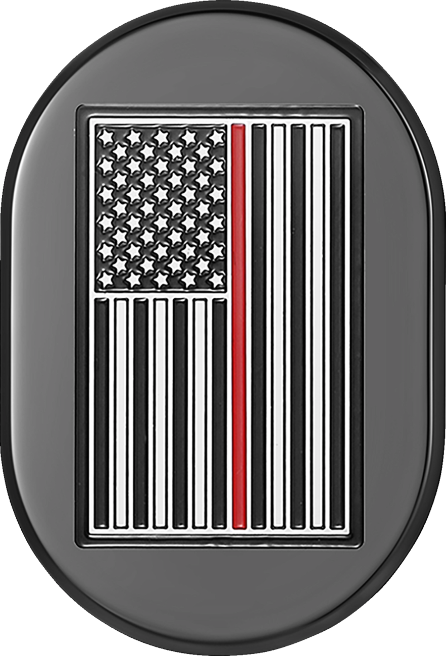 Cubierta de antena - Cubierta de antena - Guardabarros trasero derecho - Bandera americana de línea roja - Negro