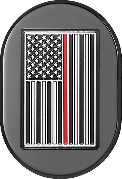 Cubierta de antena - Cubierta de antena - Guardabarros trasero derecho - Bandera americana de línea roja - Negro
