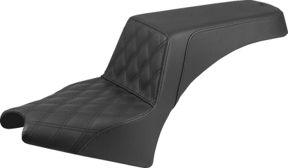 Asiento elevado - Costura de celosía delantera - Asiento elevado - Costura de celosía del conductor - Negro - Indian Scout '25
